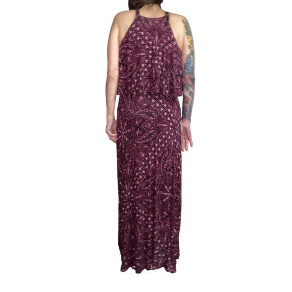 Sz.0X, Sz.12, Sz.L*Torrid*Burgundy Paisley Jersey Maxi Dress - Picture 4 of 12